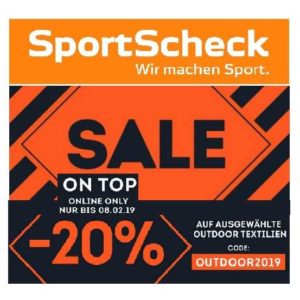 SportScheck: Jetzt 20% Extra-Rabatt on Top auf ausgewählte Outdoor-Artikel!