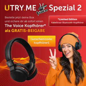 Utry.me: Gratis The Voice Bluetooth-Kopfhörer Spezial 2 bei einer Box-Bestellung