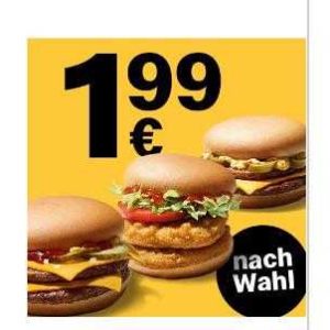 McDonalds App: 1x Doppelburger nach Wahl für 1,99€