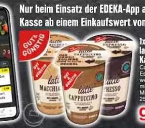 Edeka Südbayern: gut & günstig latte Kaffeegetränk gratis ab 15 € Einkaufswert
