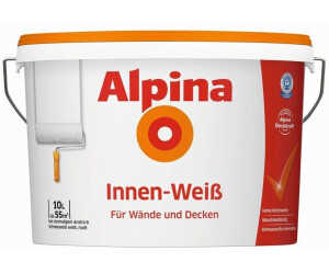 Alpina - Innenweiß Wandfarbe 10 l, hoch­de­ckend für 19,99 € (statt 34,89 €)