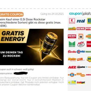 GRATIS 3 Dosen Rockstar über Couponplatz