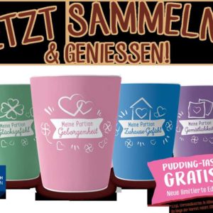 Dr. Oetker Seelenwärmer: 7 Aktionspackungen kaufen - 1 von 4 Pudding-Tassen (auf 35.000 Stück begrenzt)