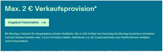 Ankundigung Ebay Verkaufsaktion Max 2 Verkaufsprovision Fur Eingeladene Verkaufer 09 02 11 02