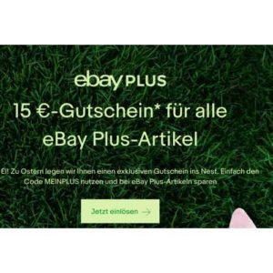 eBay PLUS: 15€ Rabatt auf eBay Plus Artikel ab 20€ MBW