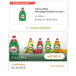 Fairy Ultra für 0,69€ dank REWE App und reebate