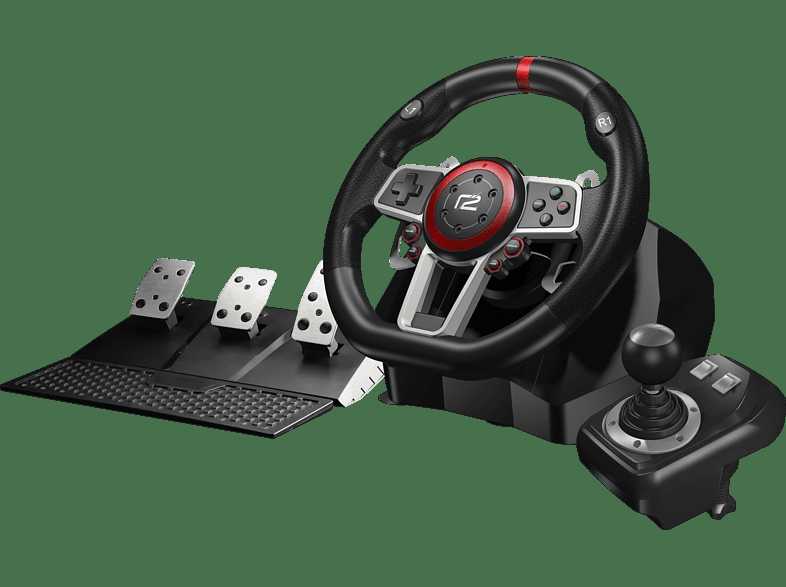 READY 2 GAMING Nintendo Switch Racing Wheel, Lenkrad mit Pedalen, Schwarz Nintendo  Switch Zubehör