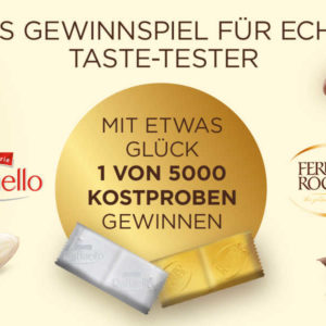 Ferrero verlost 5.000 Kostproben von den neuen Ferrero-Tafeln Raffaello und Rocher (Teilnahme bis 07.09.2021)