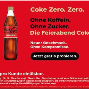 GRATIS Coca Cola Zero koffeinfrei (Wallet Coupon)