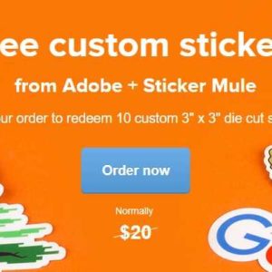 10 Kostenlose Cut Sticker (eigenes Design, alle 10 gleich) bei Sticker Mule
