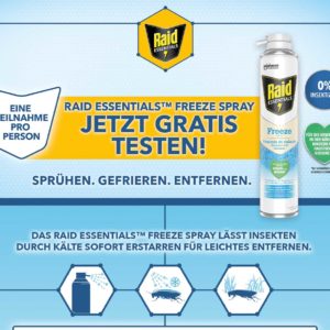 ⏰ Gratis testen - Raid Essentials Insektenspray Freeze Spray (nur bei dm)