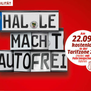 GRATIS Fahrzeugschein = ÖPNV-Ticket in Halle (Zone 210) am 22.09.21 + 2,50€ mit APP geschenkt -regional-
