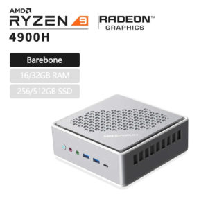 Minisforum EliteMini HM90 Mini-PC Barebone mit AMD Ryzen 9 4900H, 2x LAN, 3x Monitore, m.2 + 2x SATA