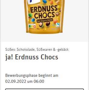 Neuer REWE Produkttest Ja! Erdnuß Chocs