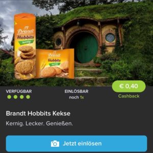 € 0,40 Cashback auf Brandt Hobbits Kekse mit PROMOCODE bei Marktguru