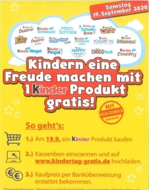 Gratis Kinder Produkt Zum Weltkindertag Am 19 09