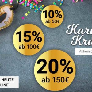 Karnevals-Kracher bei Karstadt: 10%, 15% oder 20% mit &#034;karneval&#034;