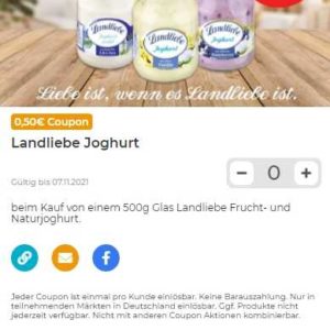 Landliebe Joghurt (€0,50) und Landliebe Fr. Milch (€0,70) Coupons
