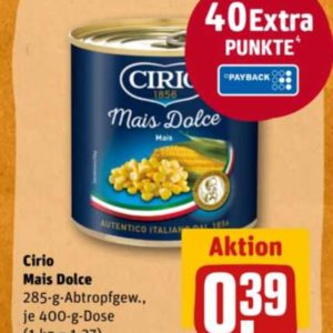 🌽GRATIS Cirio Mais Dolce bei REWE mit Payback *unbegrenzt* 😱