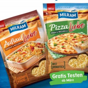Gratis testen - Milram Käse Auflaufliebe oder Pizzaliebe