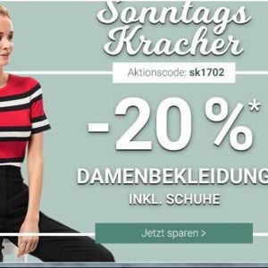 KARSTADT - SONNTAGS KRACHER - 20 % auf Damenmode