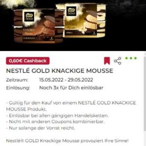Nestle Gold Mousse für €1,09 dank Netto Angebot und Scondoo
