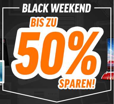 Notebooksbilliger Black Weekend: Bis zu 50% Rabatt auf Notebooks, Haushaltsgeräte, Fernseher, Smartphones uvm.