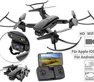 Pearl: Simulus Faltbarer WiFi-FPV-Quadrocopter mit HD Kamera, Optical Flow, App (€36,99 statt €49,99 &#043; VSK)