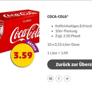 Penny Coca Cola 10er Pack 0,33 ltr.