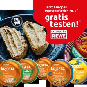 Argeta Wurstaufstrich gratis testen Exklusiv bei Rewe