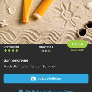 Marktguru – € 0,50 Cashback auf Sonnencreme mit PROMOCODE