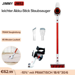 JIMMY JM52 Akku-Staubsauger mit 17.000Pa für 62,99€