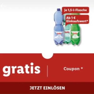 Lidl Plus App: GRATIS Saskia Mineralwasser 1,5l ab 5€ Einkaufswert