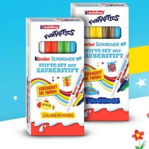 🍫 🖍 Gratis 4er Stifte Set inkl. Zauberstift beim Kauf von 2 Aktionspackungen kinder Schokolade