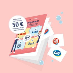 GRATIS: Coupons im Wert von 50€ für Perwoll, Persil, Somat... (Team Clean Couponheft) + Gratisprobe WC Frisch (Neukunden)