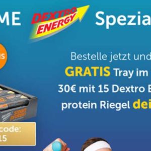 Utry.me: Gratis 15 Dextro Energy smart protein Riegel (Wert ca. 30€) bei einer Box-Bestellung