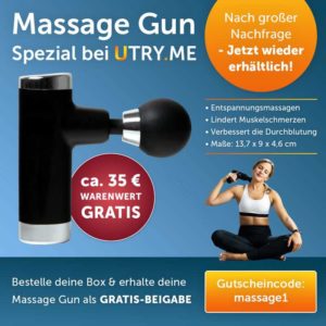 GRATIS Massagepistole bei UTRY.ME (MBW: 24,90€)