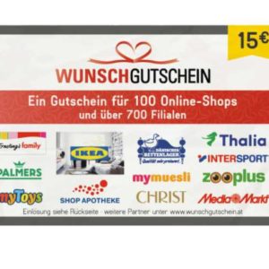5€ Rabatt auf ein Wunschgutschein ab 15€ für eine kurze Umfrage