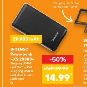 [Kaufland Filiale] Intenso Powerbank XS 20000 für 14,99€ statt 21,88€