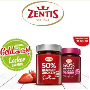 [bei Unzufriedenheit] Gratis Testen - ZENTIS 50% weniger Zucker Marmelade (GzG)